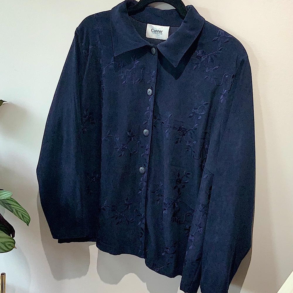 Floral Navy Long Sleeve Button Up